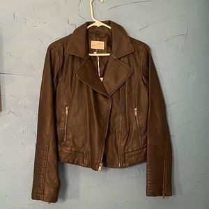 Black faux leather jacket